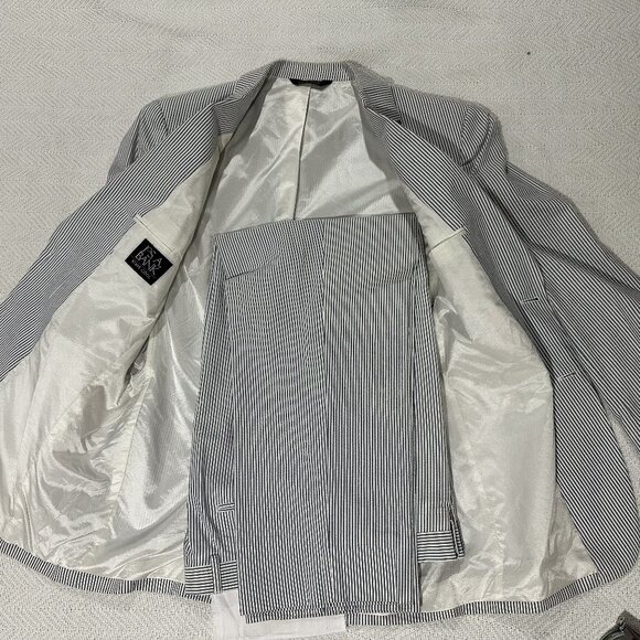 Joseph A Banks mens blue seersucker suit - Picture 4 of 4
